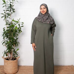 OLIVE FLEECE DRESS
