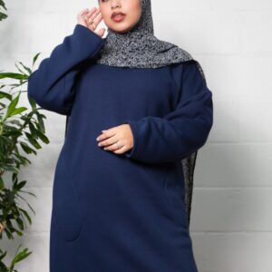 NAVY FLEECE DRESS